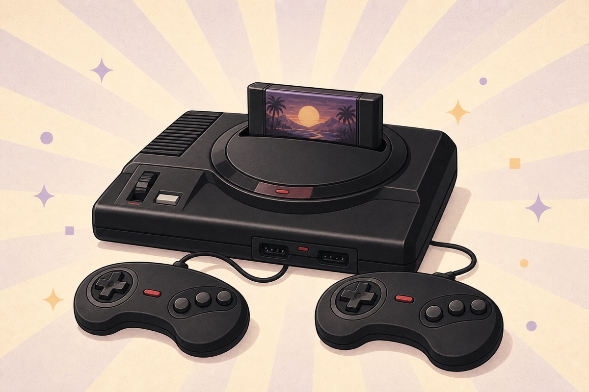 世嘉 Mega Drive（MD）怀旧主机插画